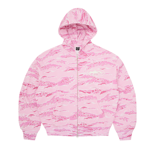 ISLAND PUFF PRINT ZIP HOODIE [PINK TIGER CAMO]