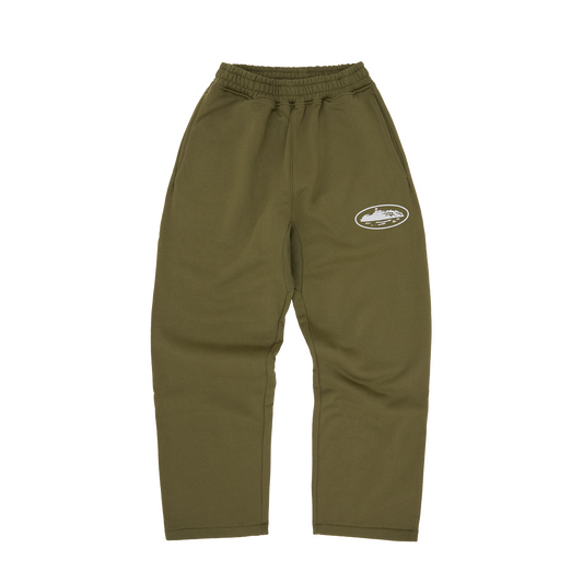 ISLAND PUFF PRINT OPEN HEM SWEATPANT [OLIVE]