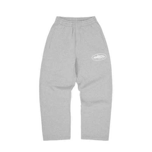 ISLAND PUFF PRINT OPEN HEM SWEATPANT [HEATHER GREY]