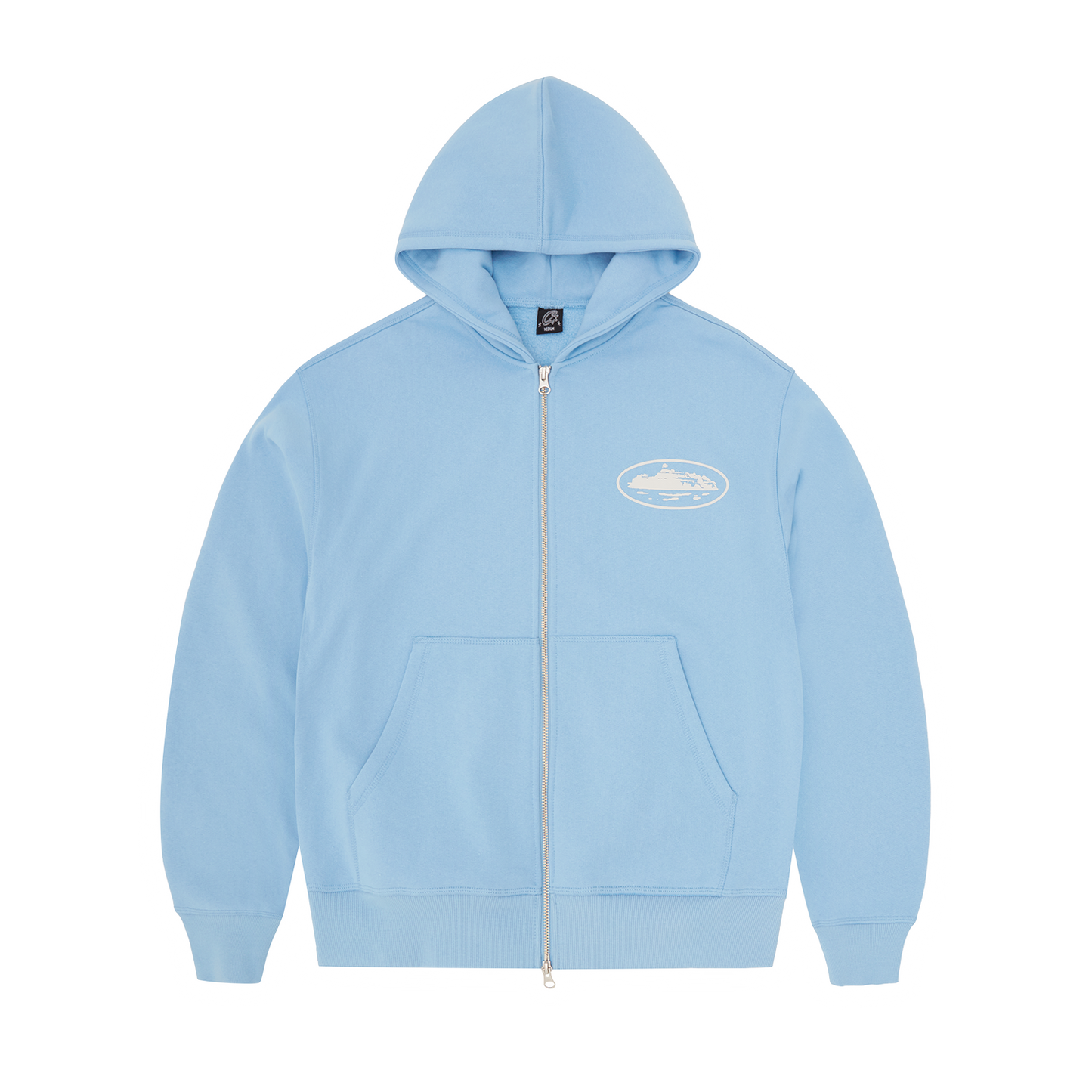 ISLAND PUFF PRINT ZIP HOODIE [BABY BLUE]