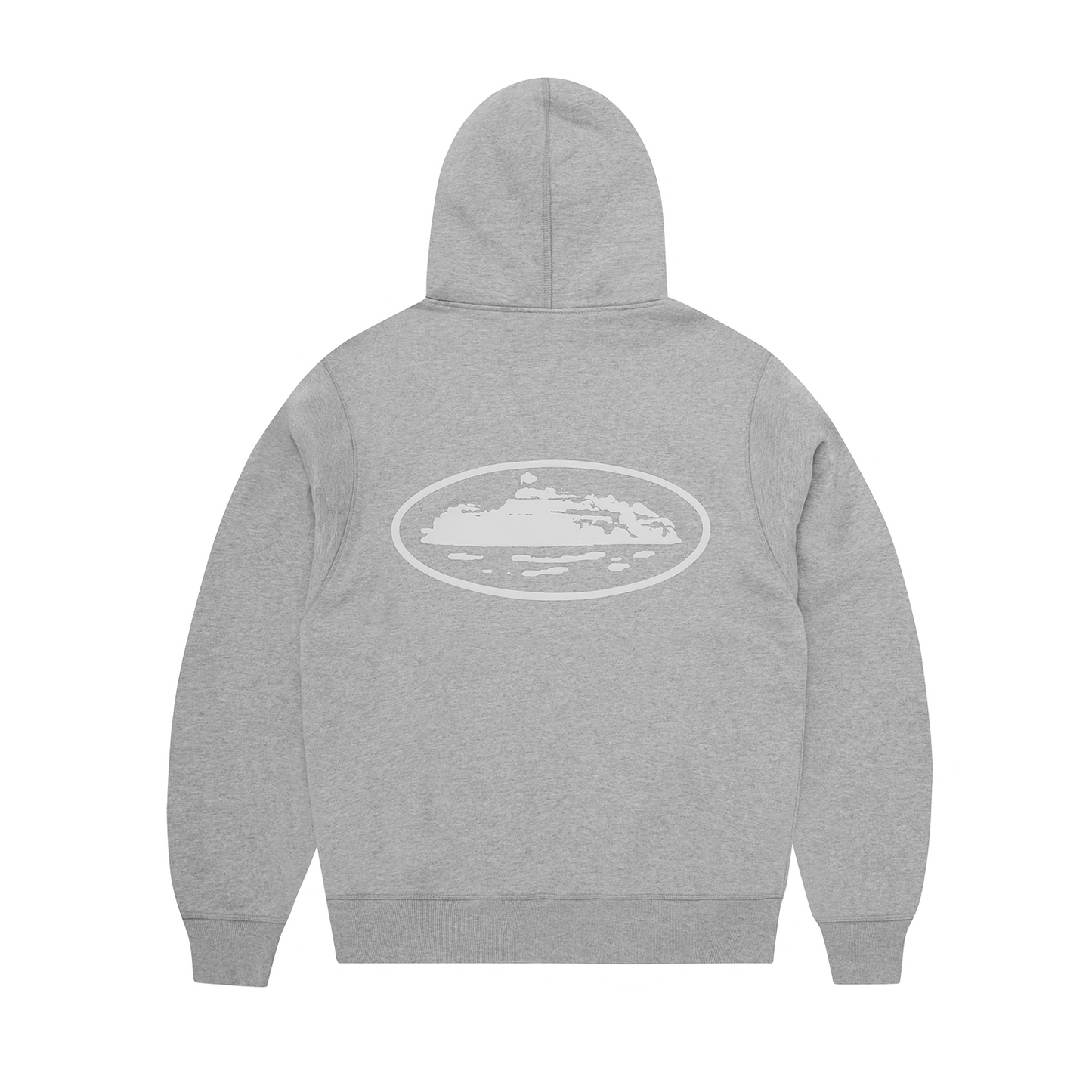 ISLAND PUFF PRINT ZIP HOODIE [HEATHER GREY]