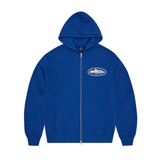 ISLAND PUFF PRINT ZIP HOODIE [WASHED ROYAL]