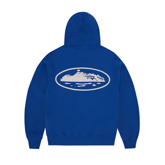 ISLAND PUFF PRINT ZIP HOODIE [WASHED ROYAL]